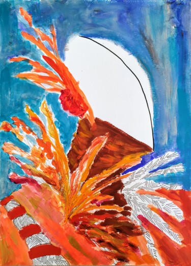 Pintura titulada "Sparkling Phoenix" por Sabrina Timsit, Obra de arte original, Acrílico
