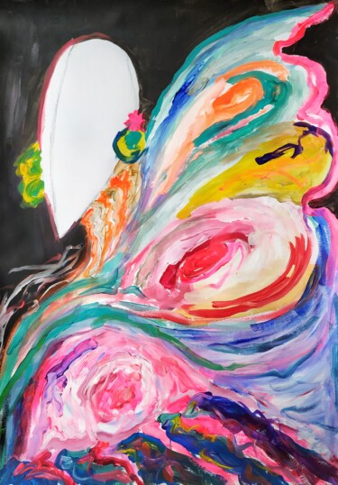 Pintura titulada "Méduse" por Sabrina Timsit, Obra de arte original, Acrílico