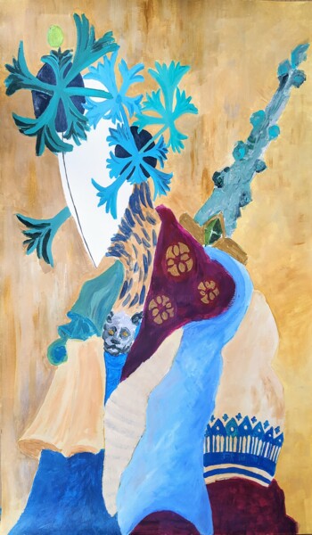 Malerei mit dem Titel "Chevalier Gothique" von Sabrina Timsit, Original-Kunstwerk, Acryl