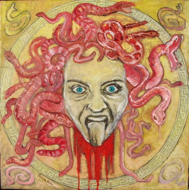 Painting titled "meduse rose" by Sabrina Kuhn, Original Artwork