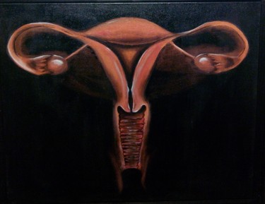 Schilderij getiteld "Uterus-2" door Sabrina Pahin-Mourot (Sabrina PM), Origineel Kunstwerk, Acryl