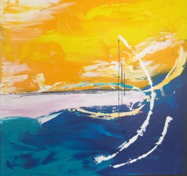 Peinture intitulée "Le bateau" par Sabvia, Œuvre d'art originale, Acrylique