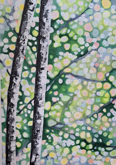 Картина под названием "Lumiere1" - Sabvia, Подлинное произведение искусства, Масло Установлен на Деревянная рама для носилок