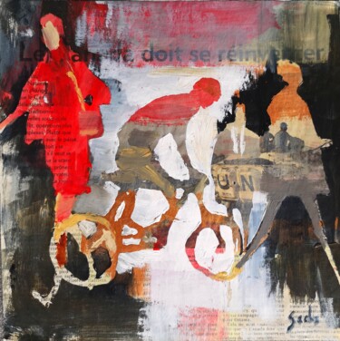 Картина под названием "Traces-Doit se réin…" - Sacha Barrette, Подлинное произведение искусства, Акрил