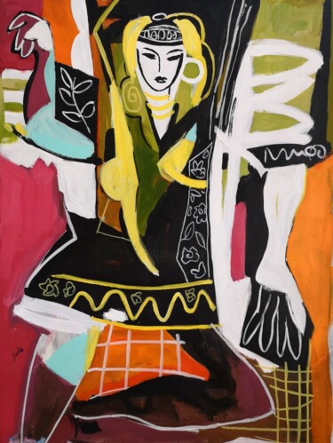 Pittura intitolato "Marocaine" da Sacha Barrette, Opera d'arte originale, Acrilico