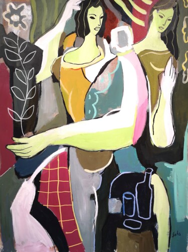 Pintura intitulada "Pareja" por Sacha Barrette, Obras de arte originais, Acrílico