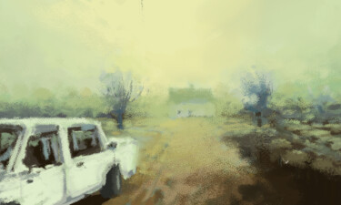 Arts numériques intitulée "winter fog" par Sacha Doubroff, Œuvre d'art originale, Peinture numérique