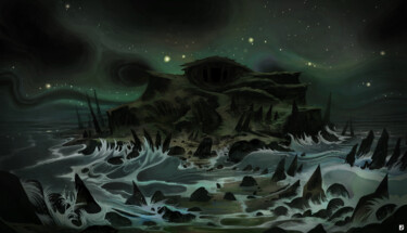 Digital Arts titled "Old's Island" by Sacha Doubroff, Original Artwork, Digital Painting