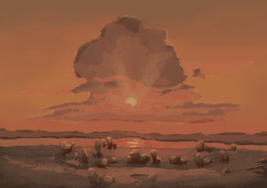sunset beyond the view Arts numériques intitulée "sunset beyond the v…" par Sacha Doubroff, Œuvre d'art originale, Peinture numérique