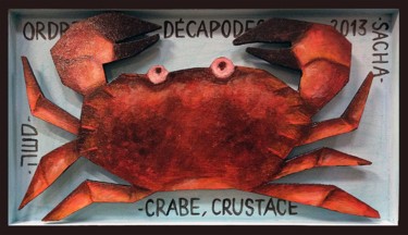 Painting titled "Crabe" by Sacha Schwarz, Original Artwork, Acrylic