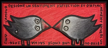Peinture intitulée "Sentiment" par Sacha Schwarz, Œuvre d'art originale, Acrylique Monté sur Panneau de bois