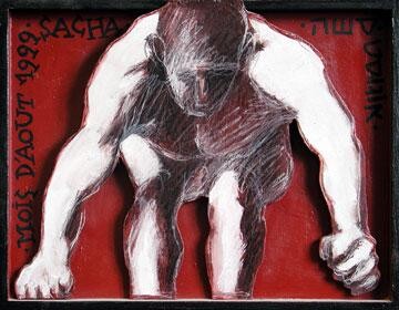 Painting titled "Homme" by Sacha Schwarz, Original Artwork