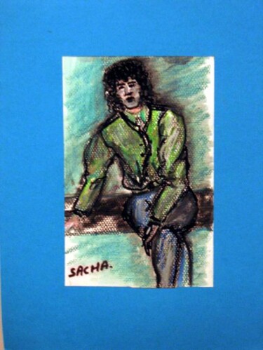 Peinture intitulée "L'homme assis" par Sacha Sekeur, Œuvre d'art originale
