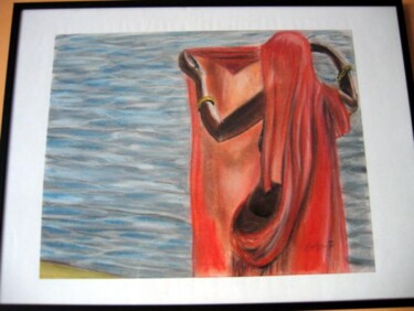 Peinture intitulée "Au bord du Gange" par Sacha Sekeur, Œuvre d'art originale