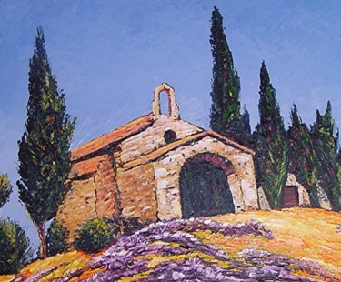 Peinture intitulée ""La petite chapelle…" par Sacha, Œuvre d'art originale