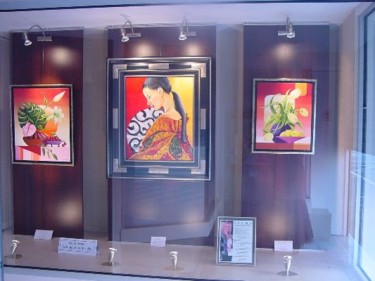 Peinture intitulée "vitrine expo centre…" par Sacha, Œuvre d'art originale