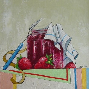 Peinture intitulée ""La confiture de fr…" par Sacha, Œuvre d'art originale