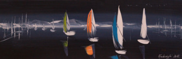 Peinture intitulée "37-les-voiliers-acr…" par Angelo, Œuvre d'art originale