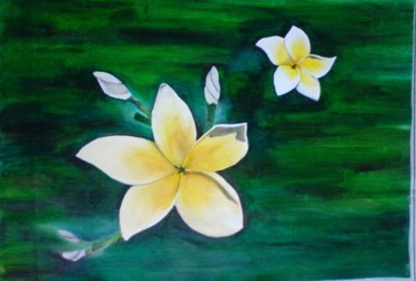 Painting titled "Plumeria" by Sachindra Amaratunge, Original Artwork