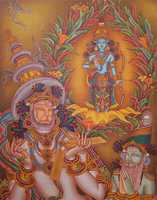Painting titled "Hanuman Series" by Sadanandan, Original Artwork
