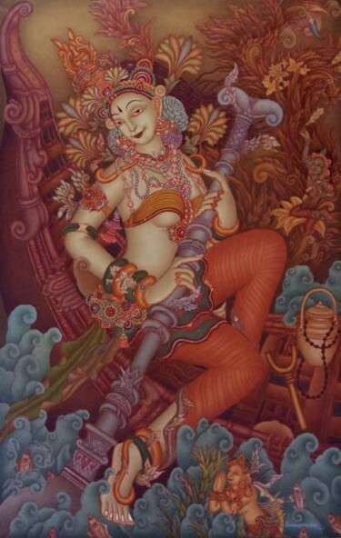 Painting titled "Sathyvathy" by Sadanandan, Original Artwork