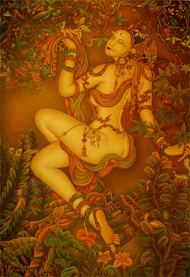 Painting titled "Radha" by Sadanandan, Original Artwork