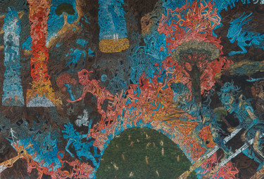 Картина под названием "Plant The Trees At…" - David Sahakyants, Подлинное произведение искусства, Гуашь