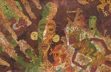 Peinture intitulée "While They Were Sho…" par David Sahakyants, Œuvre d'art originale, Gouache