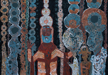 Peinture intitulée ""Святой с дефектом…" par David Sahakyants, Œuvre d'art originale, Gouache