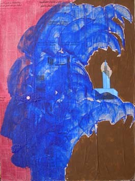 Peinture intitulée "Blue Man" par Sadbetty, Œuvre d'art originale