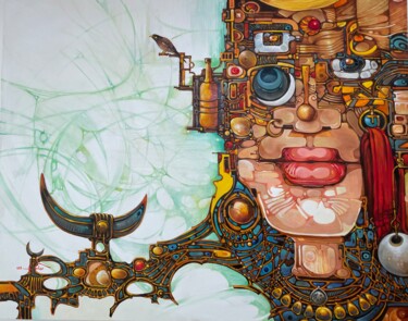 Картина под названием "Oil on canvas" - Sadiq Dubai, Подлинное произведение искусства, Масло Установлен на Деревянная рама д…