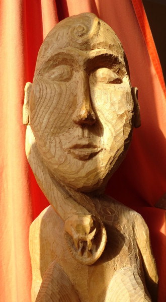 Sculpture titled "Déméter" by Sadja, Original Artwork, Wood