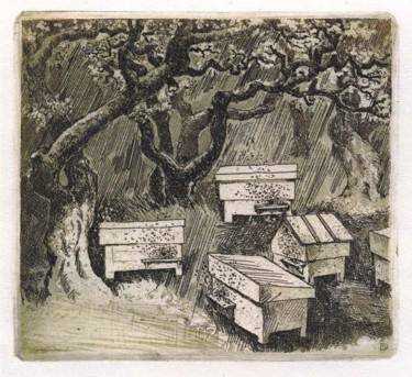 Ремесла под названием "пчелинные улья.офорт" - Виталий Мухаровский, Подлинное произведение искусства