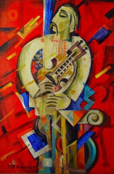 Картина под названием "лирник" - Виталий Мухаровский, Подлинное произведение искусства