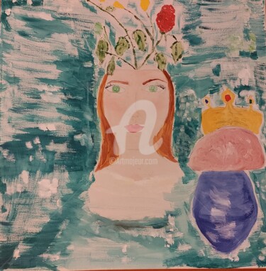 Pintura intitulada "Guerre Amour cerveau" por Safa, Obras de arte originais, Aquarela