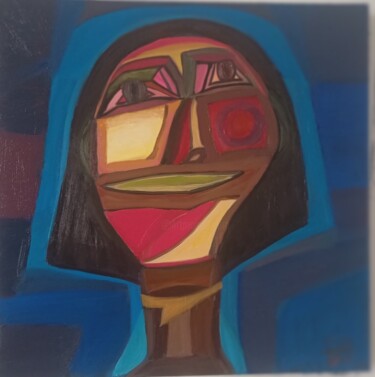 Malerei mit dem Titel "La femme mystérieuse" von Safaa Abbaoui, Original-Kunstwerk, Öl