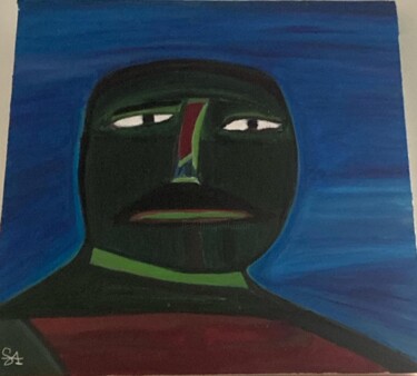 Malarstwo zatytułowany „Flashback d'un homm…” autorstwa Safaa Abbaoui, Oryginalna praca, Olej