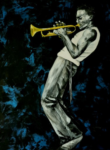 Painting titled "Miles Davis" by Saf'Art, Original Artwork, Acrylic