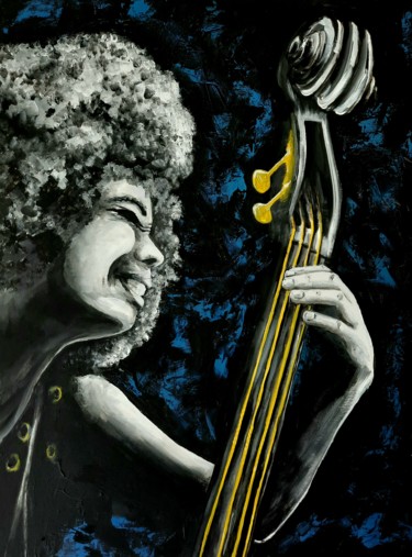 Картина под названием "Esperanza Spalding" - Saf'Art, Подлинное произведение искусства, Акрил