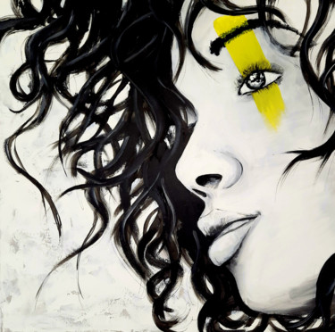 Painting titled "Femme n°1" by Saf'Art, Original Artwork, Acrylic