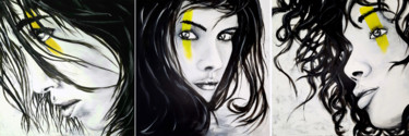 Femmes "Triptique" Peinture intitulée "Femmes "Triptique"" par Saf'Art Saf'Art, Œuvre d'art originale, Acrylique