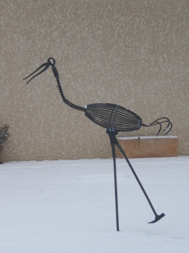 Sculpture titled "Le héron  ." by Jean Marc, Original Artwork