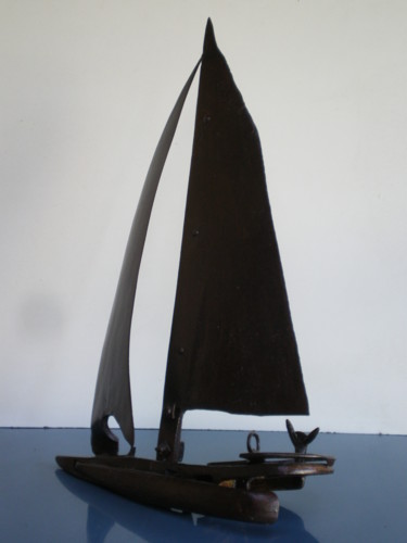 Sculpture titled "Le  voilier ." by Jean Marc, Original Artwork