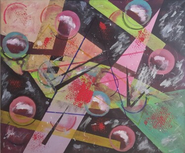 Painting titled "METAL 2" by Safia Wosth, Original Artwork, Acrylic Mounted on Wood Stretcher frame