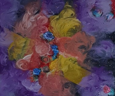 Painting titled "LES NUAGES COLORES" by Safia Wosth, Original Artwork, Acrylic Mounted on Wood Stretcher frame