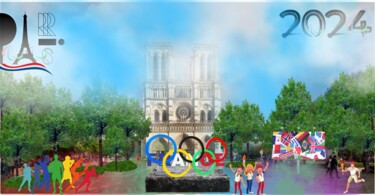 Arts numériques intitulée "Jeux olympiques" par Safia Wosth, Œuvre d'art originale, Collage numérique