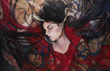 Картина под названием "Watching Ophelia" - Safir & Rifas, Подлинное произведение искусства, Масло Установлен на Деревянная р…