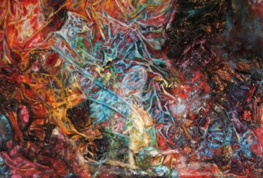 Malerei mit dem Titel "ENTROPIC FIELD 1" von Safir & Rifas, Original-Kunstwerk, Öl
