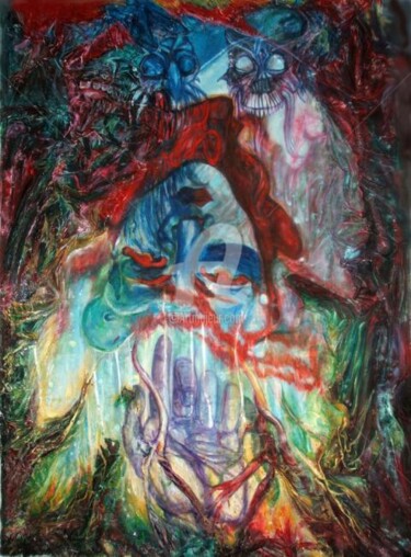 Картина под названием "ALICE IN WONDERLAND" - Safir & Rifas, Подлинное произведение искусства, Масло