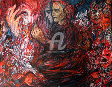 Painting titled "Achaziah and Beelze…" by Safir & Rifas, Original Artwork, Oil
